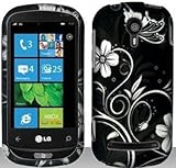 White Flowers Hard Snap On Case Cover Faceplate Protector for LG Quantum C9 ....