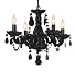 All Jet Black Chandelier Lighting Crystal , 17wx13h , 4lts , FREE SHIPPING