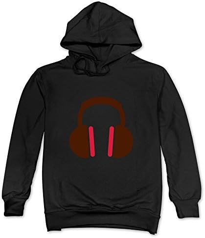 DJ Headphones Stylish Design For Men's Hoody Sweatshirt Black