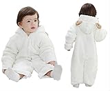 On Dolce 選べる3色 かわいい ベビー 用 着ぐるみ きぐるみ ロンパース 防寒 コート アウター インナー 出産祝い にも BW001 (ホワイト（子羊）, 80cm)