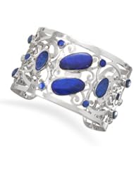 Blue Boulder Opal Cuff Bracelet