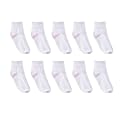 Hanes Women's Cushion Ankle 10 Pk White/Pink - OS