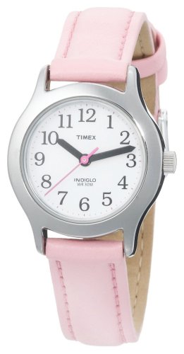 Timex Kids' T79081 My First Timex Pink Leather Strap Watch