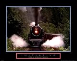 initiative Train Motivational Poster Steam Engine Inspirational Print 28x22 Art Poster Print, 28x22 Art Poster Print, 28x22