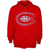 NHL Majestic Montreal Canadiens Red Official Logo Full Zip Hoody Sweatshirt (X-Large)