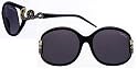 Roberto Cavalli RC 379S Shiny Black, black snake diamante encrusted/Dark Grey Gradient Sunglasses (R