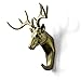 Herngee Deer Single Wall Hook / Hanger Animal shaped Coat Hat Hook Home Decorations , Antique Brass Color