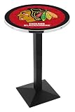 42" Chicago Blackhawks Red Bar Height Pub Table - Square Base