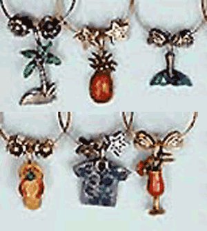 Aloha Collection of Painted Wine Charms 1401P