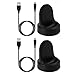 Kissmart Gear S3 Charger, 2-Pack Replacement Charger Charging Cradle Dock for Samsung Gear S3 Frontier, Gear S3 Classic Smart Watch (Black)