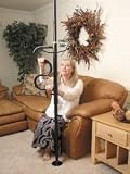 grab bar - Safety grab bar and security pole that easily installs floor to ceiling without tools or permanent mountings. Pivoting curve grab bar with 360 degree settings that lock in 8 positions.