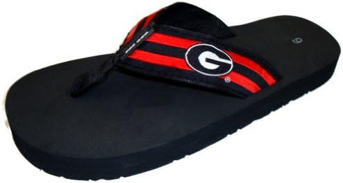 Toegoz Unisex University of Georgia Stripe Red 75% EVA/25% Nylon Flip Flops 6