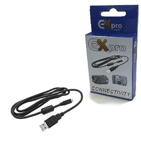 Ex-Pro Sony Cybershot USB Cable Lead for Series DSC-S650, DSC-S700, DSC-S730, DSC-S750, DSC-S780, DSC-S800, DSC-S950, DSC-S980, DSC-S2000, DSC-S2100, DSC-W180, DSC-W190, DSC-W310, DSC-W320, DSC-W330