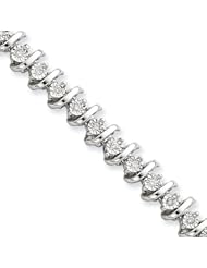 Sterling Silver Diamond Tennis Bracelet : Length 7 in