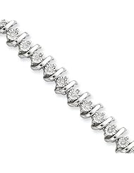 Sterling Silver Diamond Tennis Bracelet : Length 7 in