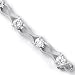 Fashionable Solid Sterling Silver Cubic Zirconia Rhodium Plated 7.25 Bracelet with Large Round Cubic Zirconia Stones