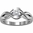 14K White Gold Diamond Solitaire Engagement Ring - 0.50 Ct.