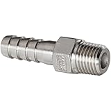 Banjo HB025-038SS Stainless Steel 316 Hose Fitting, Adapter, 1/4" NPT Male x 3/8" Barbed
