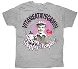  : I Love Lucy Vitameatavegamin Happy Peppy People Gray T-shirt Tee