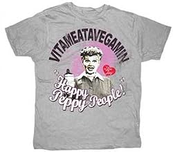 I Love Lucy Vitameatavegamin Happy Peppy People Gray T-shirt Tee