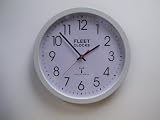 Radio Controlled Kitchen Office Wall Clock RC-6170-W White Large 34cm 13.5" With Battery Glass Lens Black hands easy to read