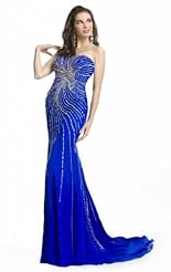 Chiffon/Taffeta/Tulle Applique Lace  Sequined Crystal Crystals Beaded Evening Dress/Prom Dress  With Rhinestones