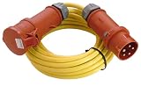 as - Schwabe 60718 CEE-Verl&auml;ngerung 400V / 16A, 25m K35 AT-N07V3V3-F 5G2,5 mit Phasenwendestecker, gelb, IP44 Aussenbereich