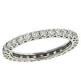 29 Stone Round Pave Set Diamond Eternity Band .99cttw