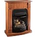 ProCom Compact Vent-Free Dual Fuel Fireplace with Corner Conversion Kit - 20,000 BTU, Medium Oak Veneer, Model# EDP200T2-MO