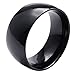 KONOV Mens Stainless Steel Ring, 10mm, Comfort Fit Band, Black