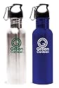 Green Canteen Stainless Steel 25-Ounce Sports and Hydration Water Bottle, Siver and Blue, 2-Pack