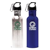 GreenCanteenStainlessSteel25-OunceSportsandHydrationWaterBottle,SiverandBlue,2-Pack