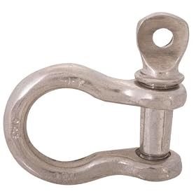 1/4 - Nom. size, 1/2 Tons (rated load), Anchor Shackle, Screw Pin - Stainless Steel (1 Each)