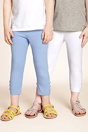 2 Pack - Cotton Rich Heart Button Leggings