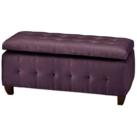Soho 42w Tufted Storage Ottoman, 42W, EGGPLANT