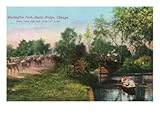 IMAGE OF Chicago, Illinois, South Side Parks, Washington Park View of Rustic Bridge Premium Poster Print, 32x24
