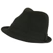 New Wool Corduroy Stingy Brim Fedora Trilby Hat Black Medium Large