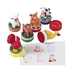 12 Resin Farm Animal Stamps