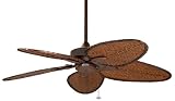 Fanimation FP7500RS Windpoint Five Blade Ceiling Fan, Rust with Woven Bamboo Blades
