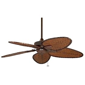 Fanimation FP7500RS Windpoint Five Blade Ceiling Fan, Rust with Woven Bamboo Blades