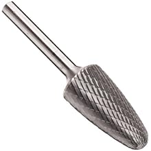 PFERD Tree Carbide Bur, Uncoated (Bright) Finish, Double Cut, Radius End