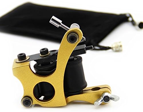 York Tattoo Machine Gun 10 Wrap Copper Coils Tattoo Machine Aluminium Alloy Gold for Liner Shader