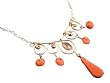 Gold-Filled Coral & Chalcedony Necklace