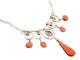 Gold-Filled Coral & Chalcedony Necklace