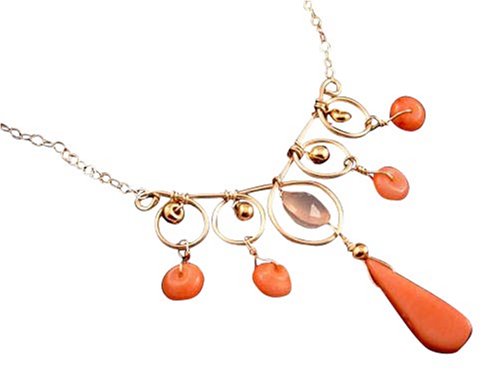 Click here to buy Gold-Filled Coral & Chalcedony Necklace.