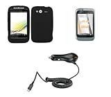 HTC Wildfire S (T-Mobile) Premium Combo Pack - Black Silicone Soft Skin Cas ....
