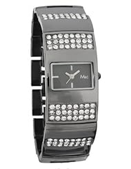 Womens Beautiful Rhinestone Studded Silver Bracelet Watch
