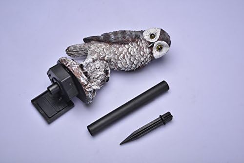 PPR Direct Marketing 10460 Solar Powered Hooting Owl Statue, Gray