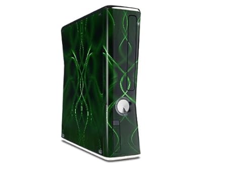 Abstract 01 Green Decal Style Skin for XBOX 360 Slim Vertical