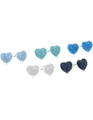 Jewelry Set with Five Pairs of Fireball Heart Earrings